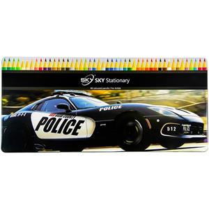 مداد رنگی 48 رنگ اسکای طرح ماشین پلیس Sky Police Car 48 Color Pencils