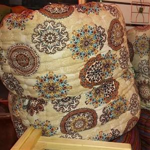 لحاف کرسی 4 در 4 پشم با پارچه نخ کتان