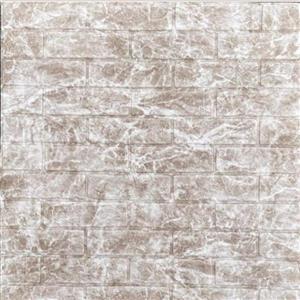 دیوارپوش فومی چسبدار طرح آجر رنگی کرمی ابر و باد ابعاد 70×77