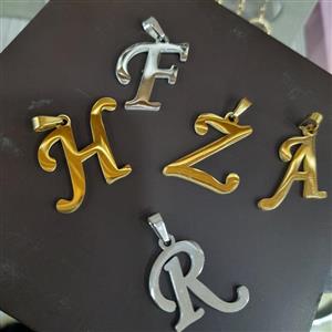 پلاک استیل حروف انگلیسی رنگ ثابت در دو رنگ نقره ای طلایی