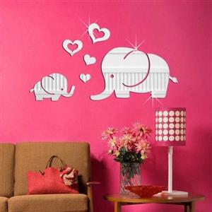 اینه دکوراتیو مولتی استایل طرح فیل در دو رنگ طلایی و نقره ای