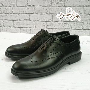 کفش تمام چرم طبیعی مردانه (جیوانی مشکی )