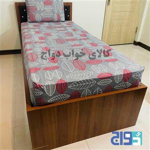 کاور روتختی کشدار 2تکه تشک تک نفره مدل ماکائو(رنگ قرمز)