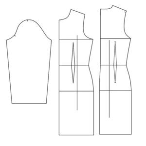 الگو خیاطی بالا تنه و آستین مدل مانتو رگالی متد تجاری سایز 46 تا 54\n