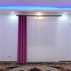 پرده حریر ساده 6 متر (برای پرده 2 متری) دوخته آماده