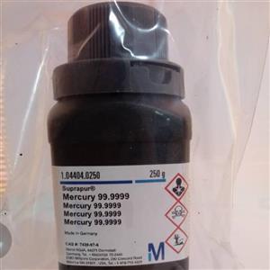 جیوه نقره ای آزمایشگاهی 250 گرمی مرک آلمان 99/9 درصد