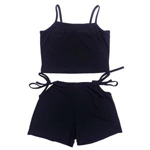 تاپ و شلوارک زنانه مدل بندی ظریف