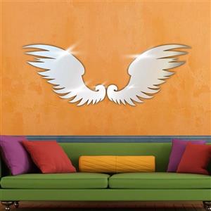 آینه  دکوراتیو مولتی استایل طرح بال دو رنگ طلایی و نقره ای