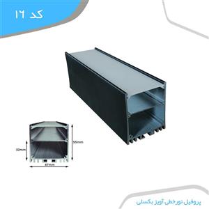 پروفیل نور خطی آلومینیومی 3 سانتی بدون لبه کد L34B مشکیدیفیوزر رایگان