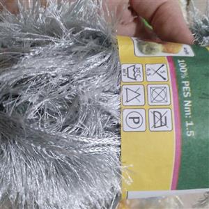 کاموا یوموش طوسی نقره ای مو بلند و تراکم بالا 100گرمی