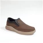 کفش مردانه  اسپرت بی بند قهوه ای چرم صنعتی هورس کد325
