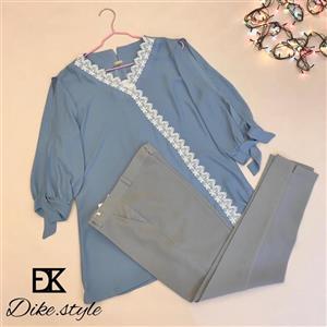 شومیز گیپور-تک رنگ-قدکار 75-سایز1عرض سینه 50 \nسایز 2 عرض سینه 55