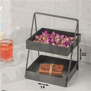 استند مینی مربع تمام فلزی با دسته های فلزی دو طبقه رنگ ثابت ، دارای 3 رنگ سفید ، مشکی ، نقره ای