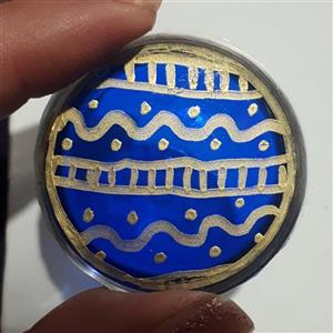 پیکسل رزینی دستساز سنجاق دار آبی کاربنی