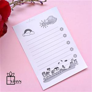 کاغذ یادداشت سایزپشت سفید، 60برگ طرح فانتزی سایز A6(کد3)