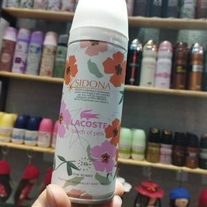 اسپری بدن زنانه سیدونا رایحه لاگوست صورتی Touch of Pink LACOSTEحجم 200 میل