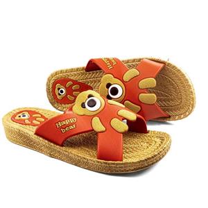 دمپایی دخترانه تاتی مدل تدی جنس پلاستیک رنگ قرمز سایز 34