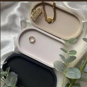 سینی بتنی بیضی در رنگ سفید وابر وبادی