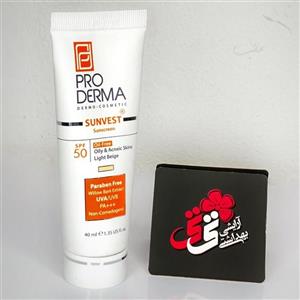 کرم ضد آفتاب پرودرما SPF50 بژ طبیعی فاقد چربی