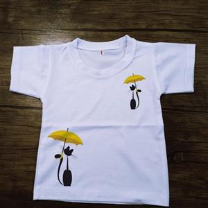 تیشرت سفید  دخترونه طرح  فانتزی