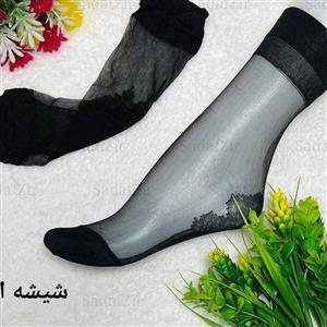 جوراب شیشه ای زنانه مشکی کرمی