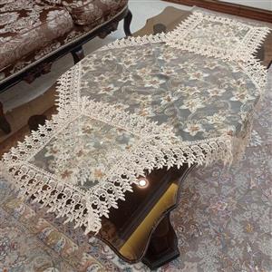 رومیزی مربع گیپور سیم دوزی سه تکه