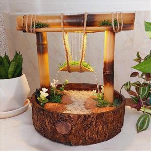 آبنما چراغدار دروازه ای طرح چوب سایز 30سانت