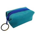 کیف هندزفری طرح چرمی آبی فیروزه ای رنگ مناسب برای هندزفری و کابل و شارژر