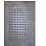 فرش ماشینی  یک  و نیم متری(1در 1.5)ابریشمی پرشین طرح وینتیج کد 90443 زمینه طوسی