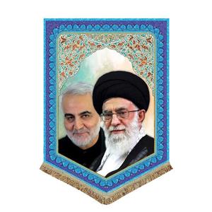 پرچم مخمل امام خامنه ای و شهید قاسم سلیمانی\n\nپرچم (کتیبه) مخمل 50 در 70 آقا و قاسم سلیمانی\n\n