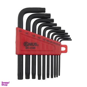 آچار آلن کارتی ستاره ای جنیوس تولز مدل SK-010S مجموعه 9 عددی