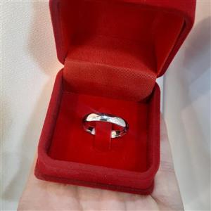 حلقه نقره رینگ ساده سایز 60 با عیار 925 و آبکاری طلاسفید 
