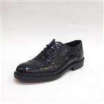 کفش مردانه مجلسی بندی هشترک ورنی چرم طبیعی  مشکی کد 415