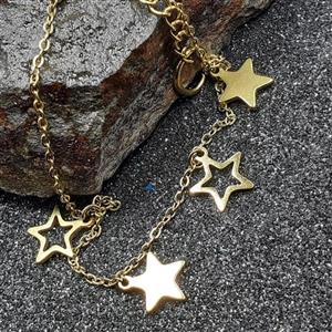 دستبند ستاره ای استیل ضد حسایت رنگ ثابت روکش طلا کد(233(