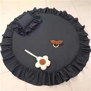 تشک بازی گرد دورچین به همراه بالش دورچین