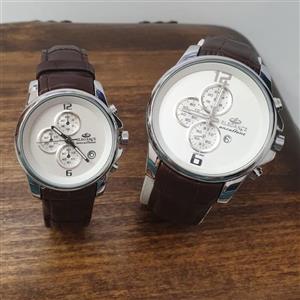 ساعت مردانه و زنانه ست الگانس موتور ژاپن با گارانتی یکساله elegance