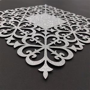 رومیزی مربع اکلیل چرمی سایز 30*30 مدل نیلوفر