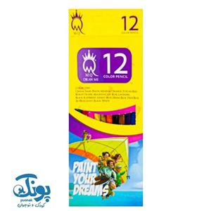 مداد رنگی 12 رنگ مقوایی جنس خوب