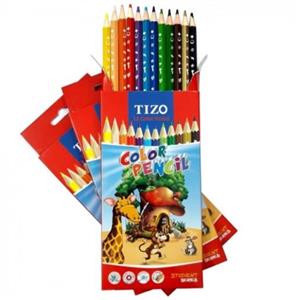 مداد رنگی 12 رنگ جعبه مقوایی تیزو