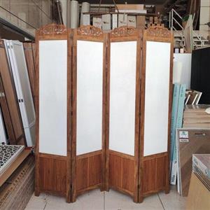 پاراوان پارتیشن چهارلنگه گردویی سبک و قابل حمل و تاشو از جنس MDF