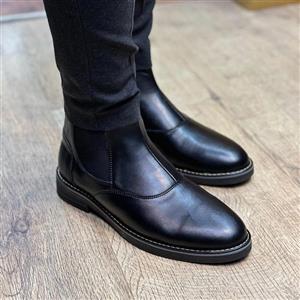 نیم بوت چرم مشکی مردانه مدل چلسی ضد آب سایز 44 و 45 موجود کد 4806