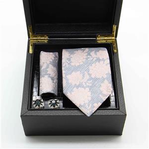 ست هدیه کروات طرح دار گل  کد Set -11204-5