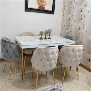 میز ناهارخوری مدل چستر  دارای رنگ‌بندی 
