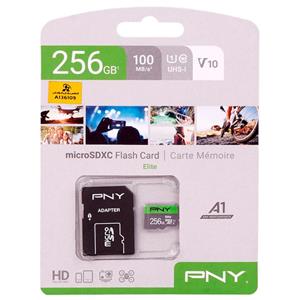 رم میکرو ۲۵۶ گیگ پی ان وای PNY Elite A1 V10 U1 C10 100MB/s + خشاب