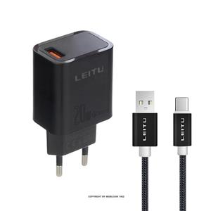 شارژر دیواری لیتو مدل LH -12 به همراه کابل تبدیل TYPE C