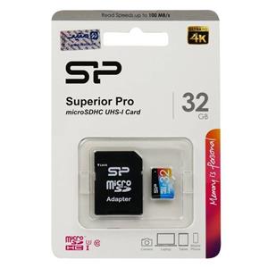 رم میکرو ۳۲ گیگ سیلیکون پاور Silicon Power Superior Pro U3 C10 100MB/s + خشاب
