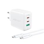 AF A13 PD65W(USB-C+USB-C+USB-A) 3- port charger set (EU) – white ACEFAST کابل مبدلی