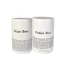 سرویس آشپزخانه 18 پارچه درب فلزی با طرح حصار -سفید با چاپ مشکی MGS