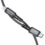 AF C1-01 USB-C to Lightning aluminum alloy charging data cable- black ACEFAST