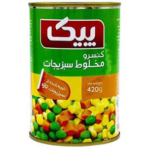 بسته 3 عددی کنسرو سبزیجات مخلوط پیک 420 گرمی